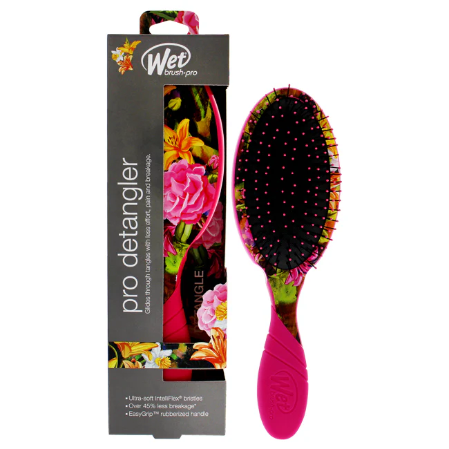Wet Brush Pro Detangler Hyper Floral Brush - Pink by Wet Brush for Unisex - 1 Pc Hair Brush - Olabens