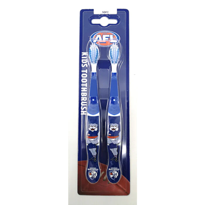 Afl Mascot Kids Toothbrush - Western Bulldogs 2 Pack - Olabens