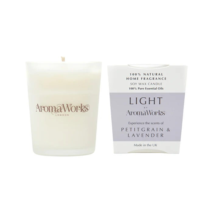 AromaWorks Light Candle Petitgrain & Lavender Small 75g - Olabens
