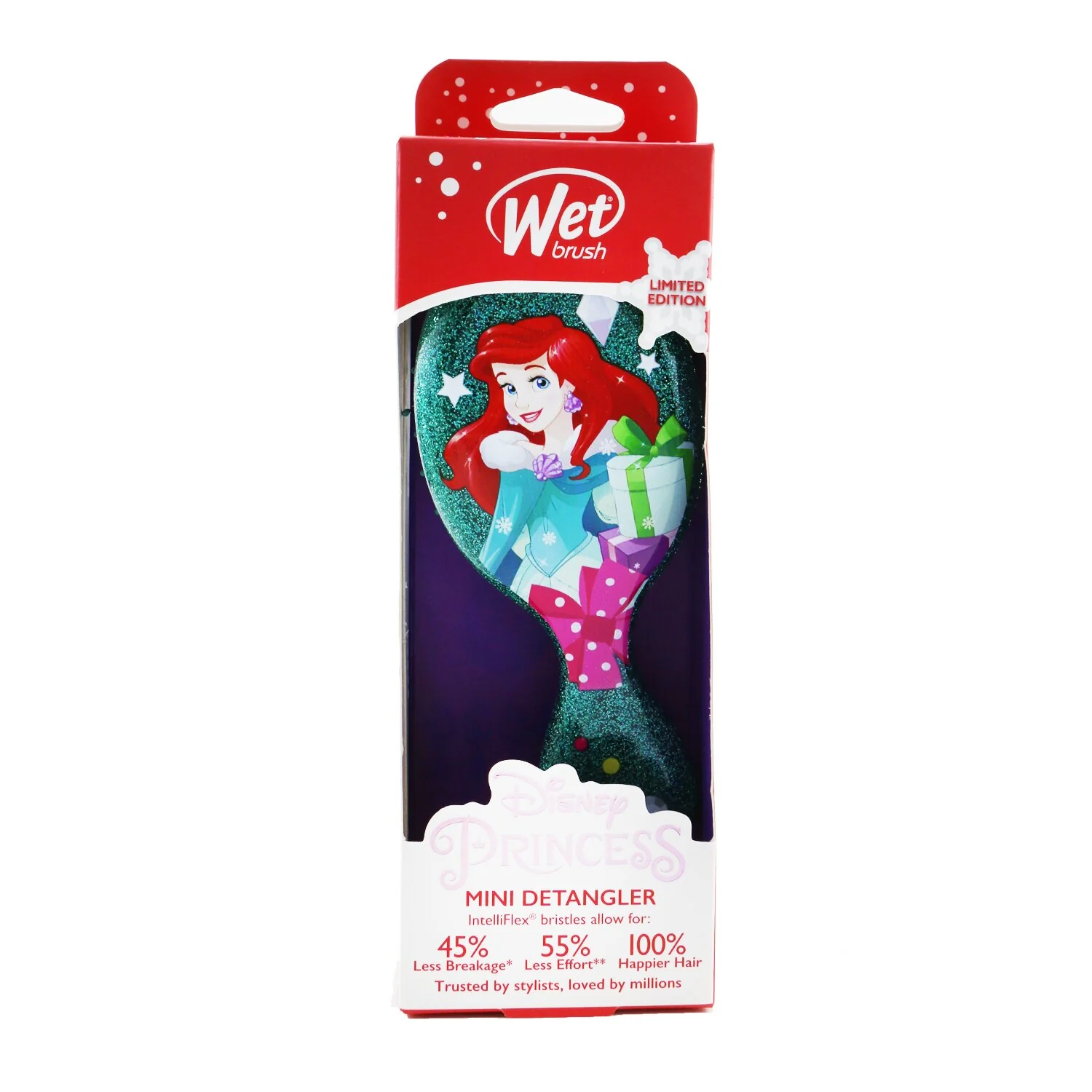 Wet Brush Mini Detangler Disney Princess - # Glitter Ball - Ariel (Limited Edition)  1pc - Olabens