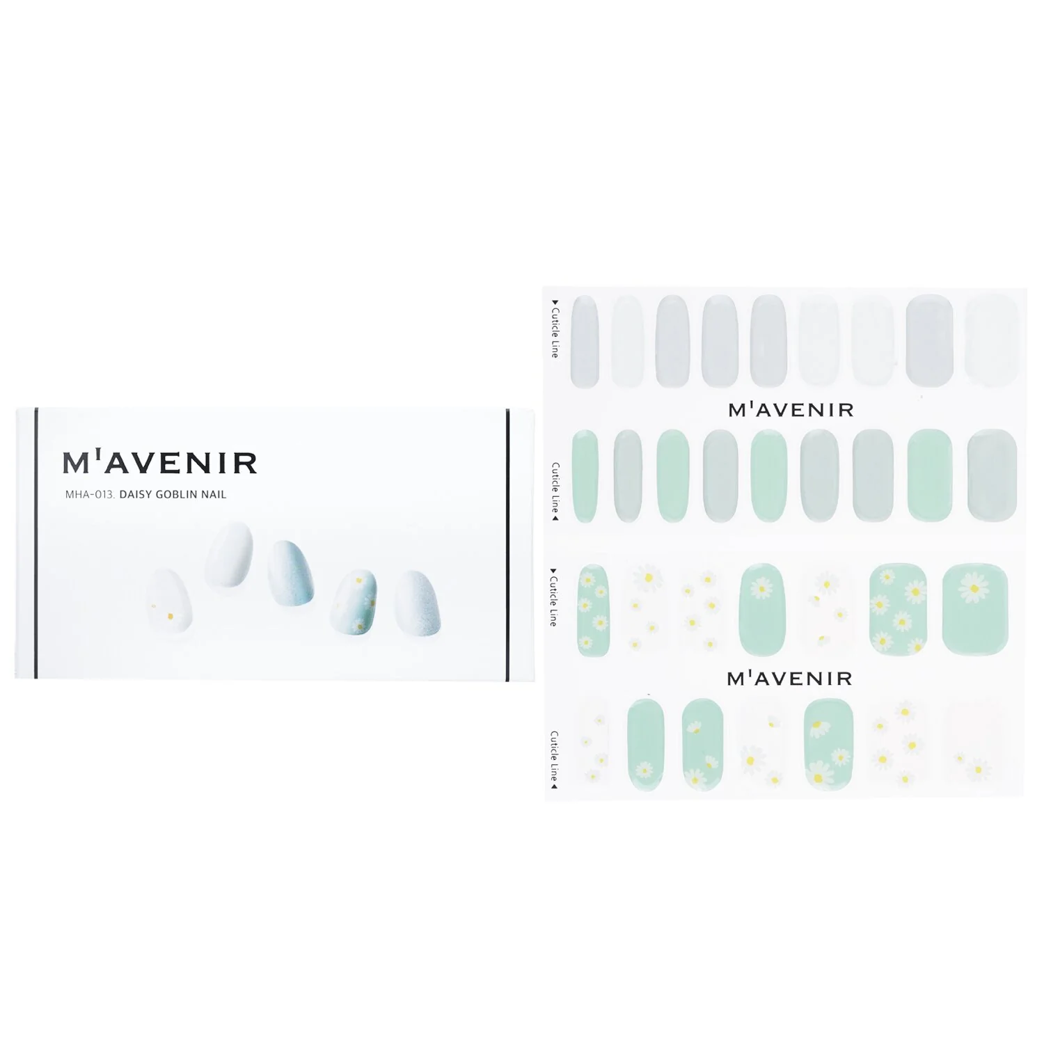 Mavenir Nail Sticker (Blue) - # Daisy Goblin Nail  32pcs - Olabens