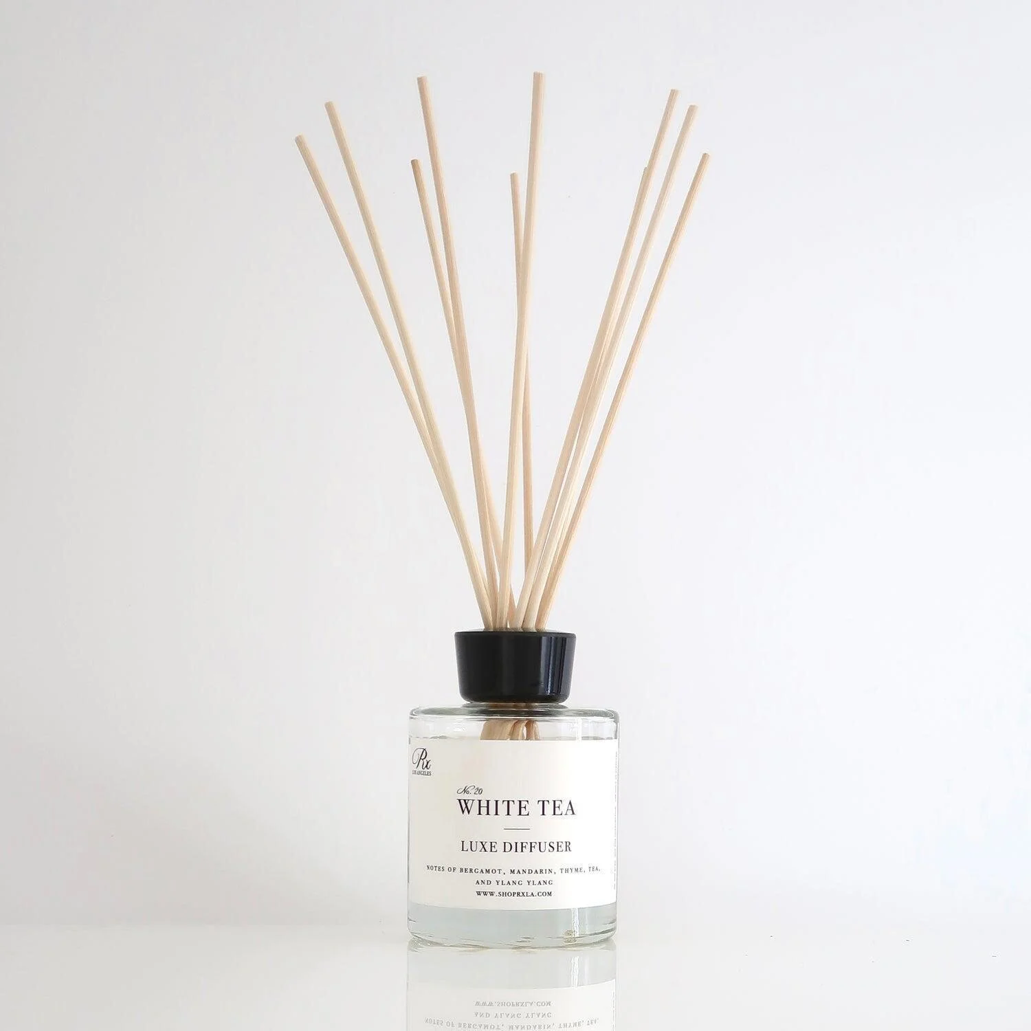 RX Los Angeles 3.5oz/100ml Reed Glass Diffuser - WHITE TEA (HandMade in USA)  Fixed Size - Olabens