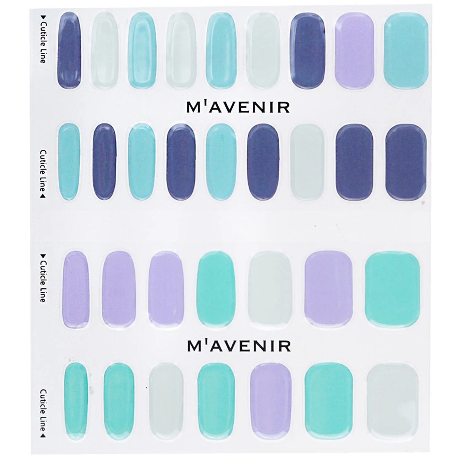 Mavenir Nail Sticker (Blue) - # Mint Berry Me Nail  32pcs - Olabens