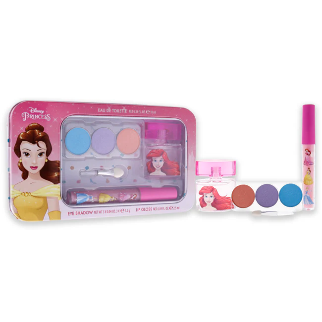 Disney Disney Princess by Disney for Kids - 6 Pc Gift Set 0.34z EDT Spray, 3x0.04oz Eye Shadow, 0.09oz Lip Gloss, Brush - Olabens