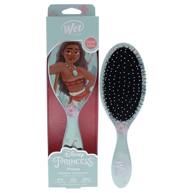 Wet Brush Original Detangler Princess Wholehearted Brush - Moana Teal by Wet Brush for Unisex - 1 Pc Hair Brush - Olabens