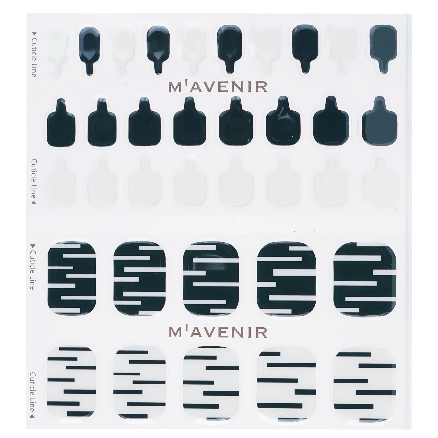 Mavenir Nail Sticker (Patterned) - # Modern Line Pedi  36pcs - Olabens