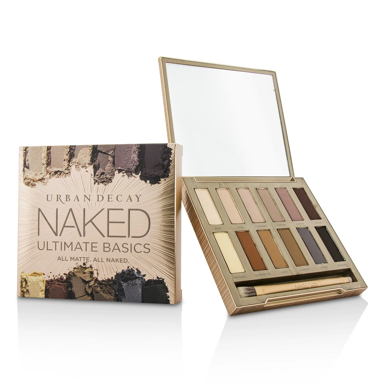 Urban Decay Naked Ultimate Basics Eyeshadow Palette: 12x Eyeshadow, 1x Doubled Ended Blending and Smudger Brush - Olabens