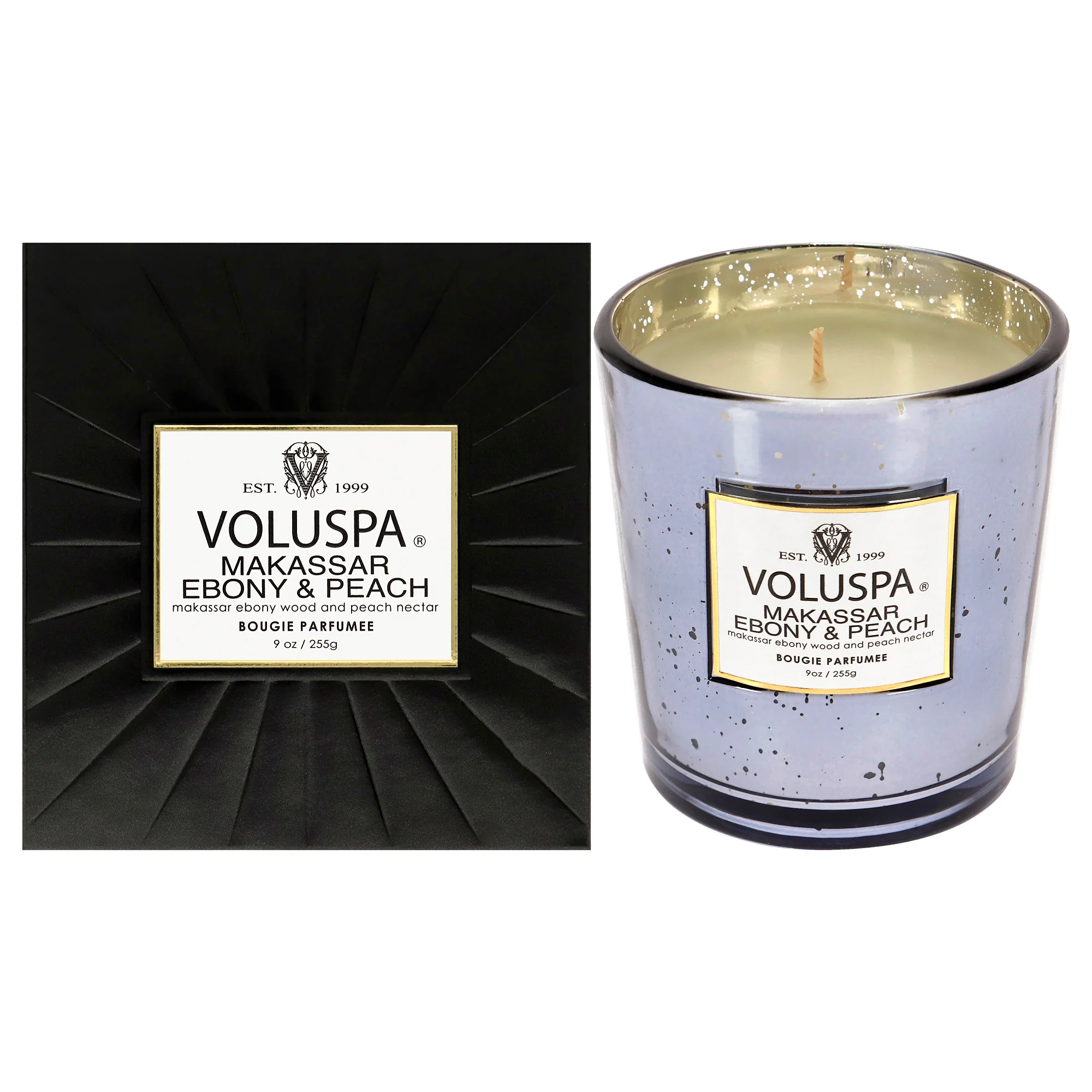 Makassar Ebony and Peach by Voluspa for Unisex - 9 oz Candle - Olabens