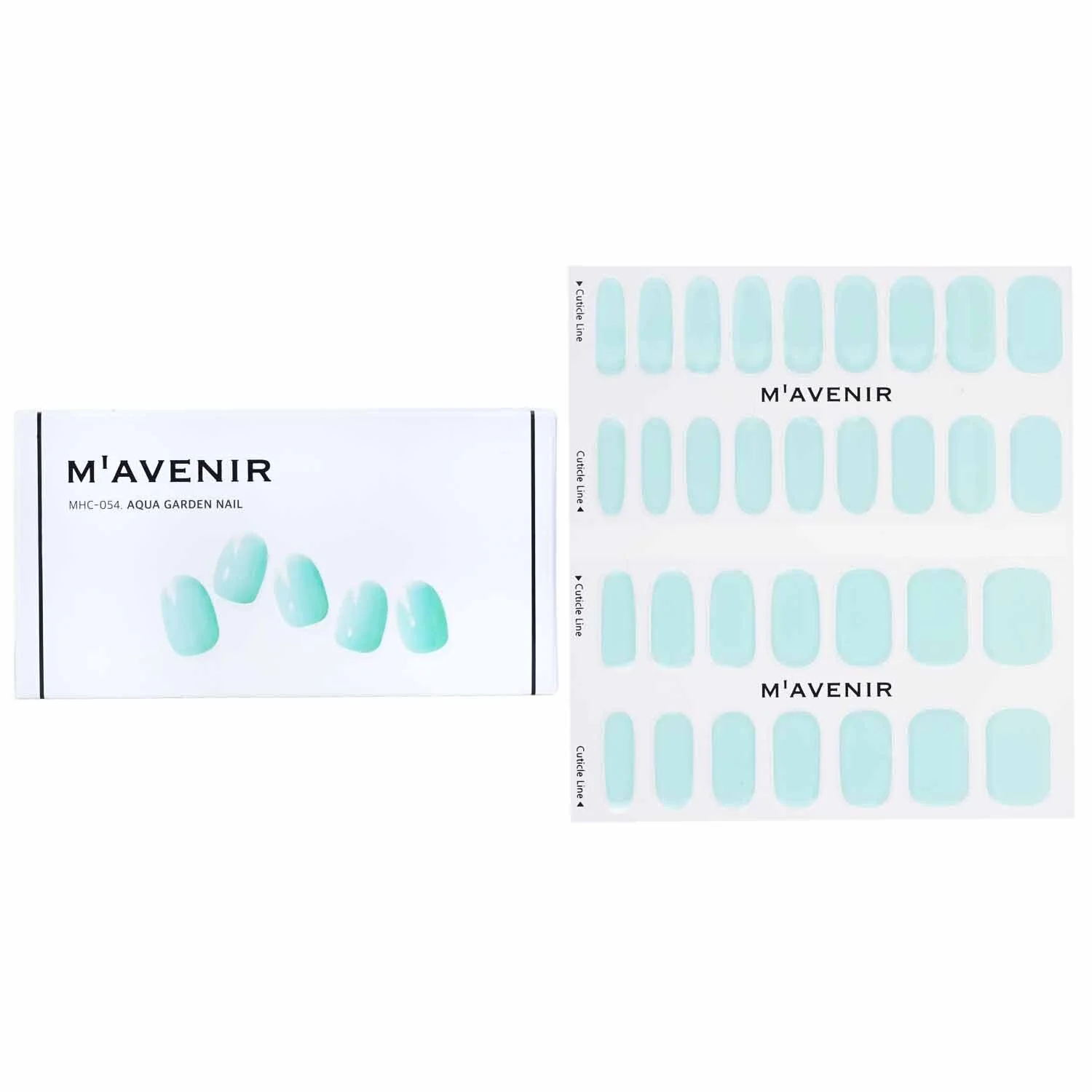 Mavenir Nail Sticker (Blue) - # Aqua Garden Nail  32pcs - Olabens