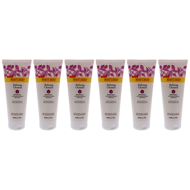 Renewal Refining Cleanser by Burts Bees for Unisex - 6 oz Cleanser - Pack of 6 - Olabens