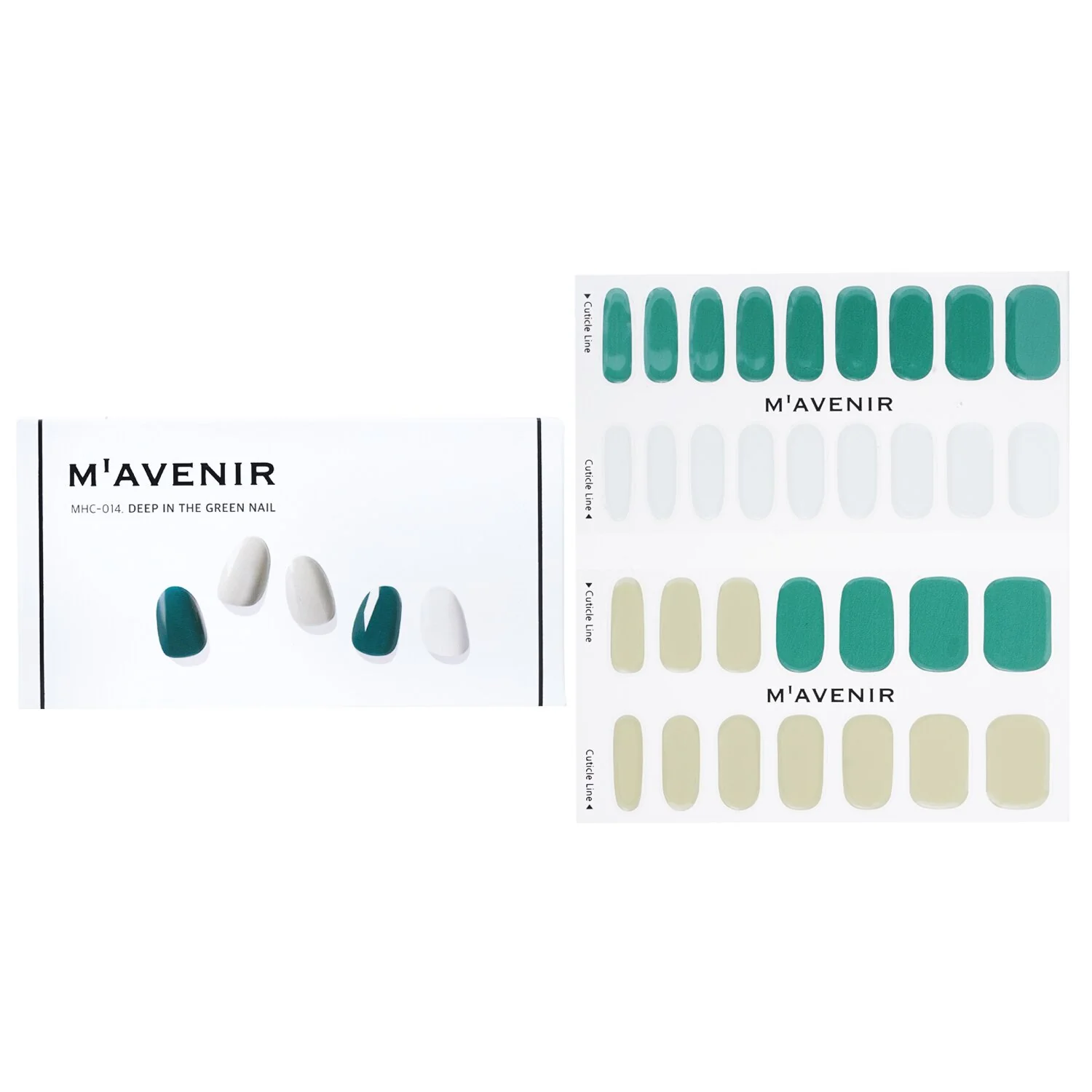 Mavenir Nail Sticker (Assorted Colour) - # Deep In The Green Nail  32pcs - Olabens