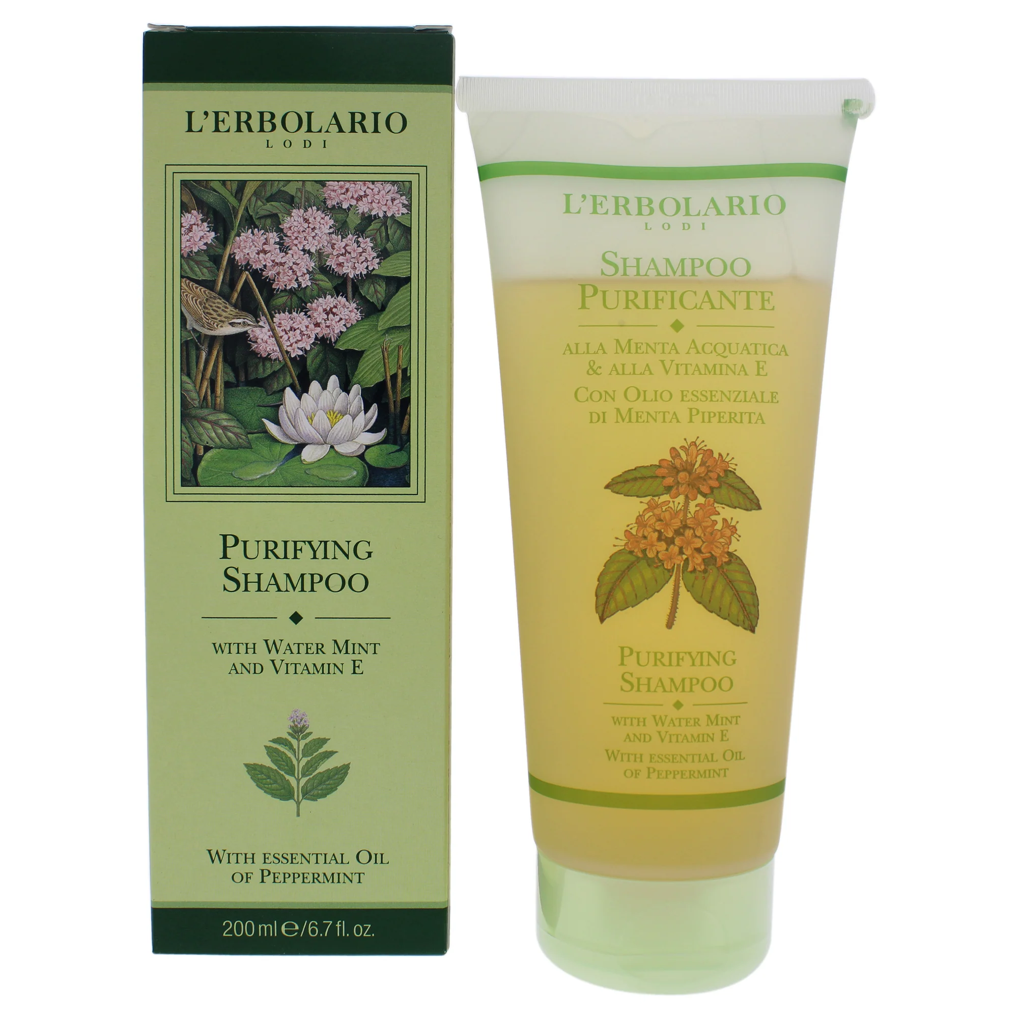 Purifying Shampoo by LErbolario for Unisex - 6.7 oz Shampoo - Olabens