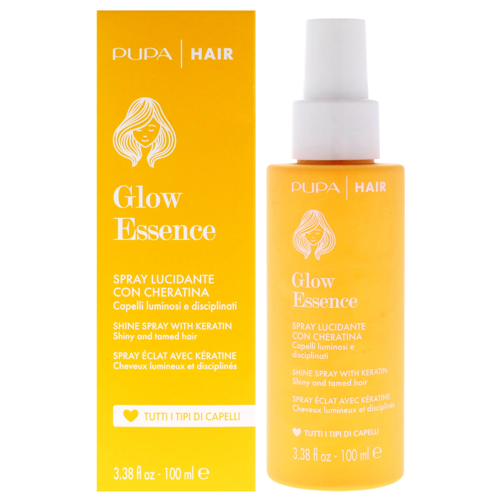 Glow Essence Shine Spray With Keratin by Pupa Milano for Women - 3.38 oz Treatment - Olabens