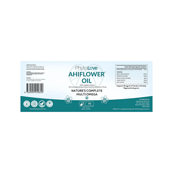 PhytoLove Ahiflower Oil Nature's Complete Multi Omega 90vc - Olabens
