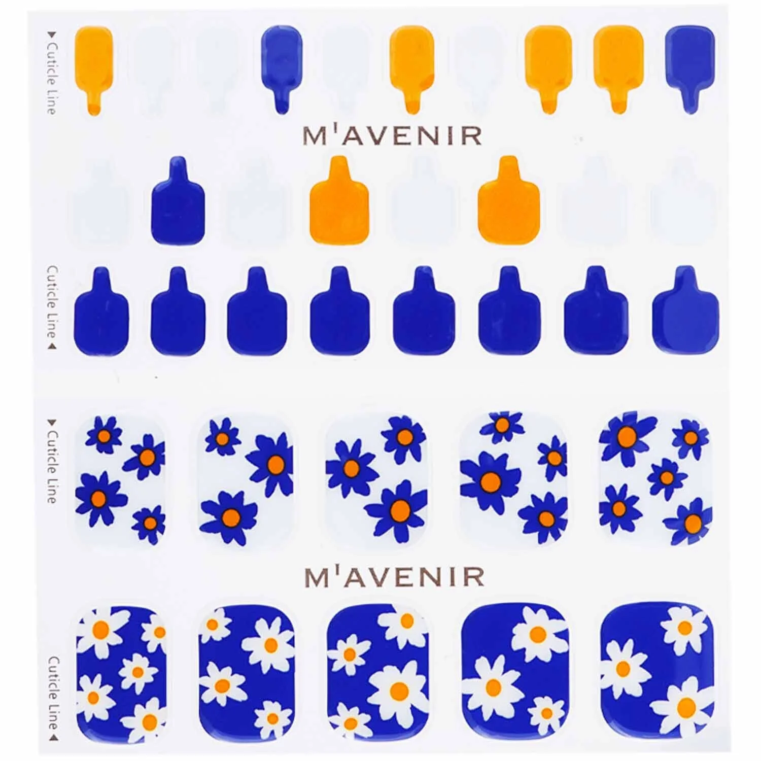 Mavenir Nail Sticker (Patterned) - # Daisy Flower Garden Pedi  36pcs - Olabens