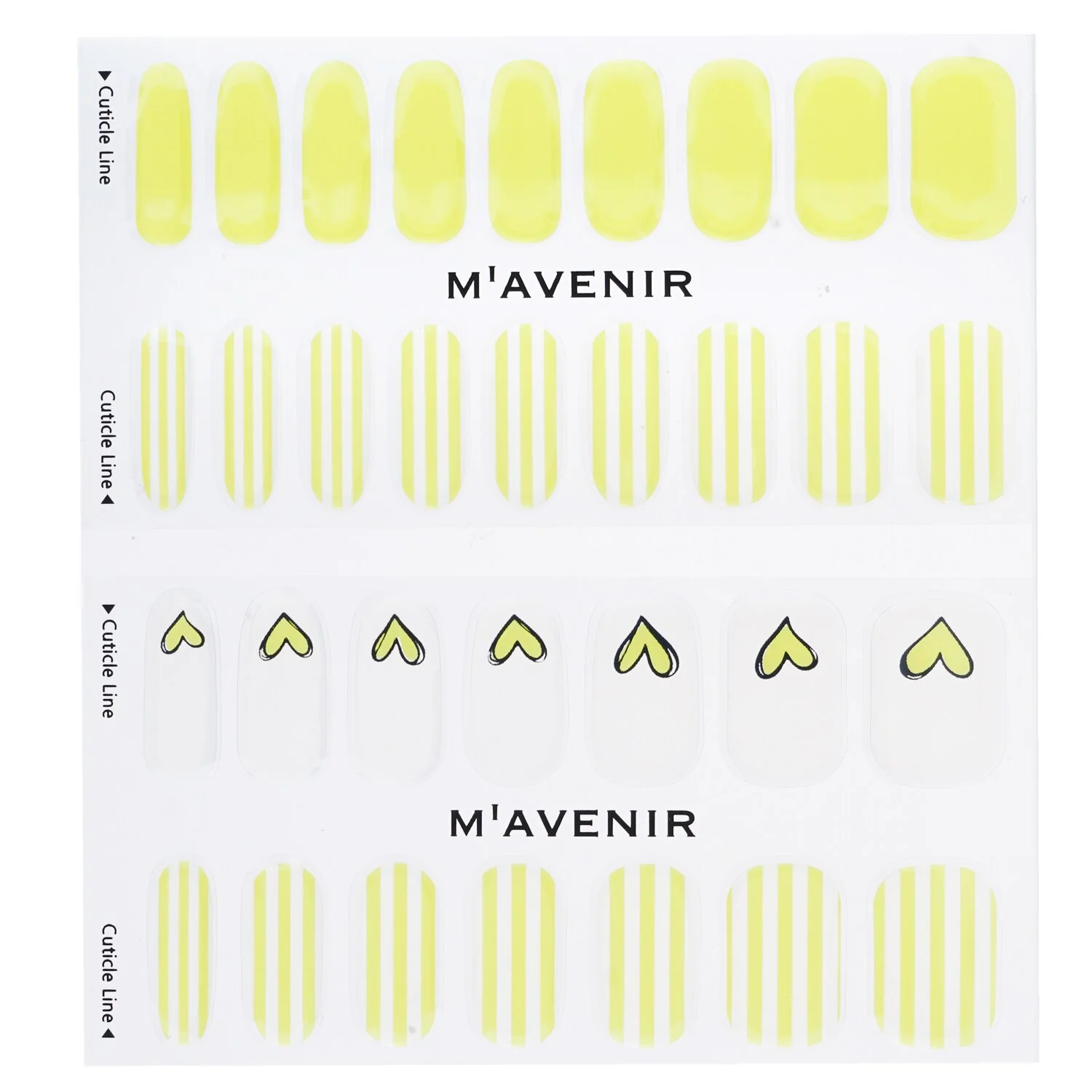 Mavenir Nail Sticker (Yellow) - # Cheer Love Nail  32pcs - Olabens