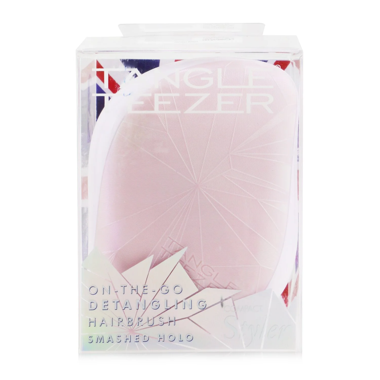 Tangle Teezer Compact Styler On-The-Go Detangling Hair Brush - # Smashed Holo Pink  1pc - Olabens