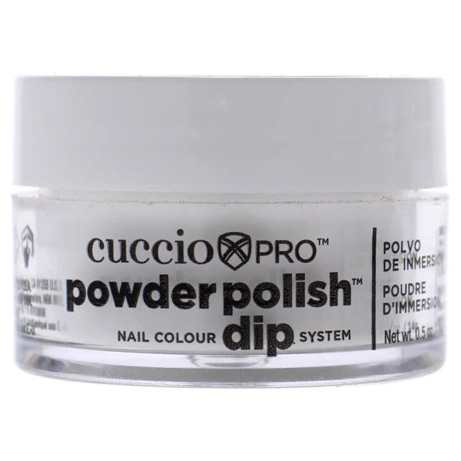 Pro Powder Polish Nail Colour Dip System - White With Silver Mica by Cuccio Colour for Women - 0.5 oz Nail Powder - Olabens