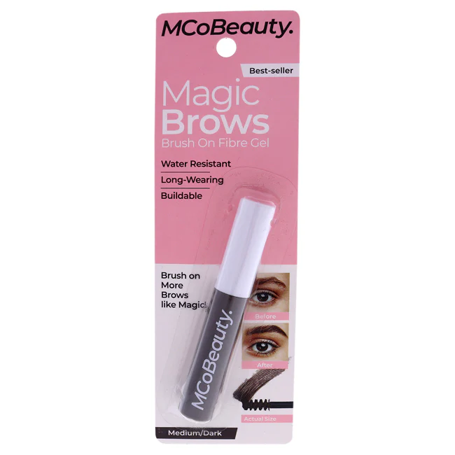 MCoBeauty More Brows Brush On Fibre Gel - Medium-Dark by MCoBeauty for Women - 0.12 oz Eyebrow - Olabens