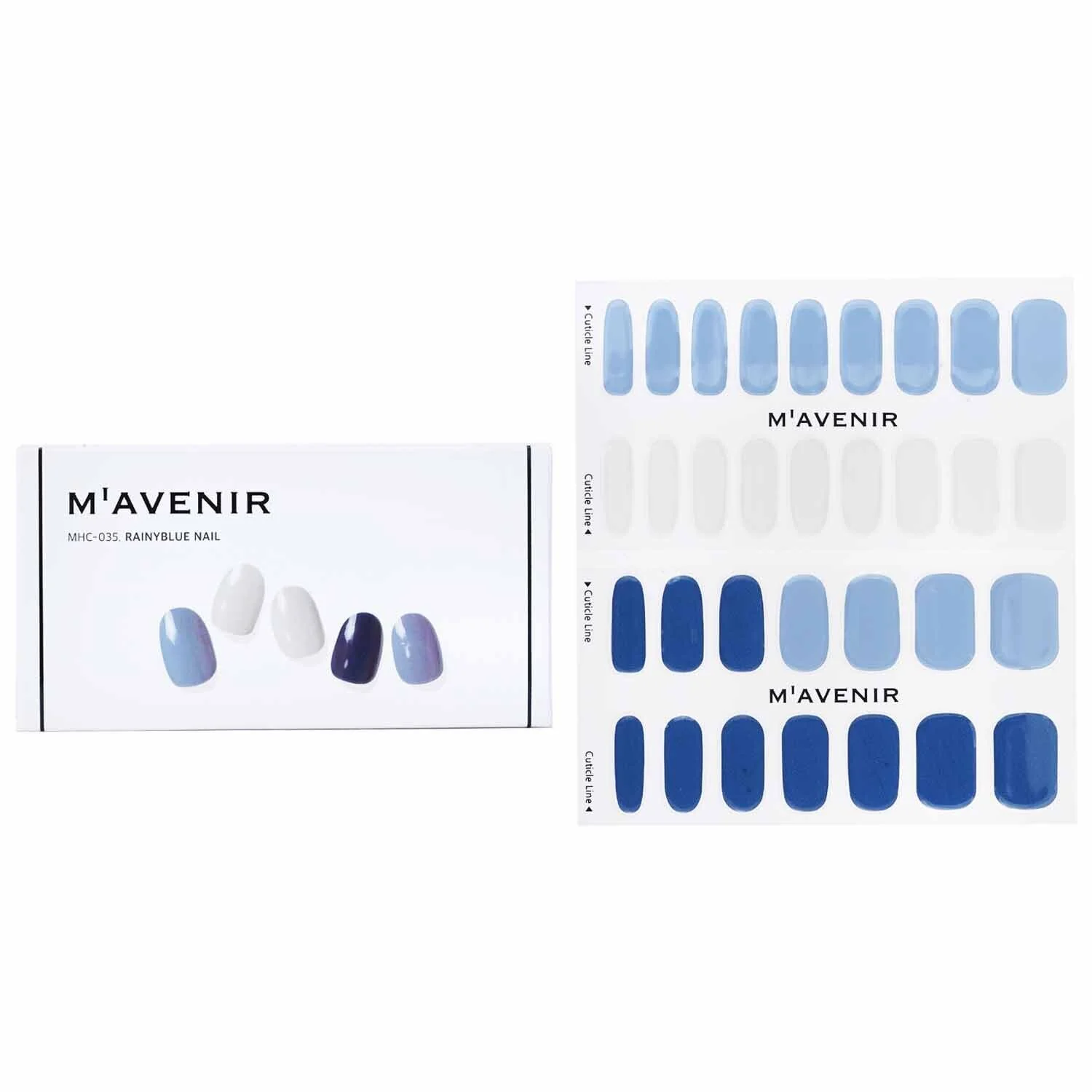 Mavenir Nail Sticker (Blue) - # Rainyblue Nail  32pcs - Olabens