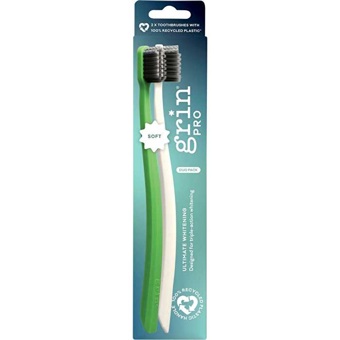 Grin Pro Ultimate Whitening Toothbrush Soft White, Green 8x2pk - Olabens