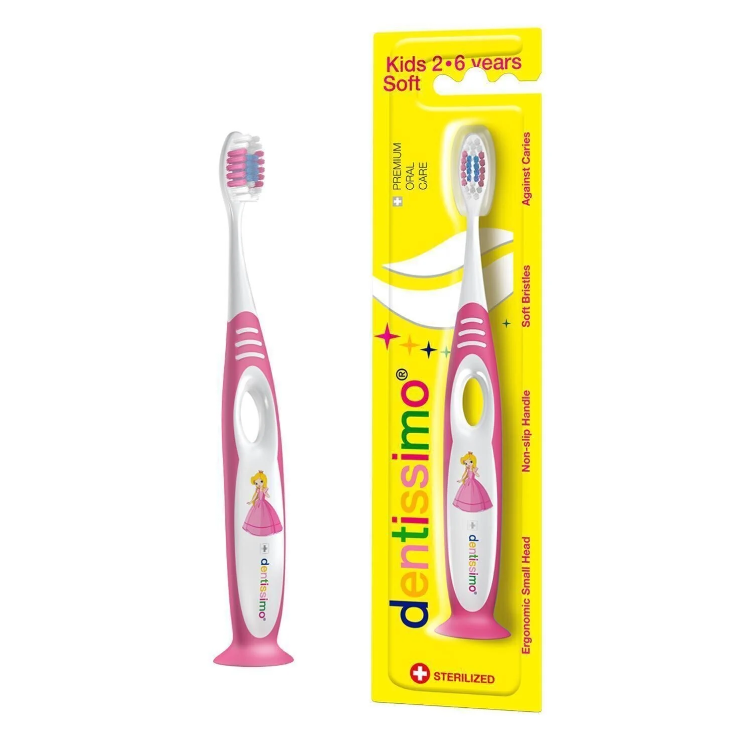 dentissimo Kids 2-6 Years Soft Bristles Toothbrush (Pink)  Fixed Size - Olabens