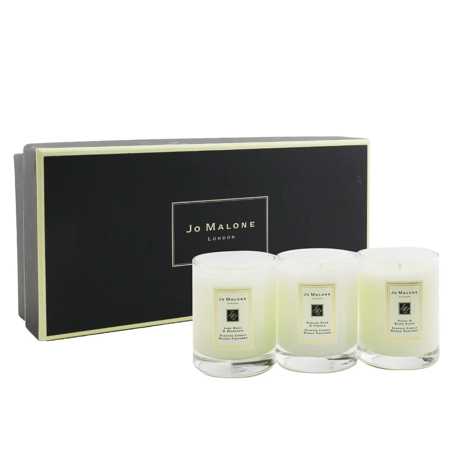 Jo Malone Candle Trio Coffret: English Pear & Freesia, Lime Basil & Mandarin, Peony & Blush Suede  3x60g/2.1oz - Olabens