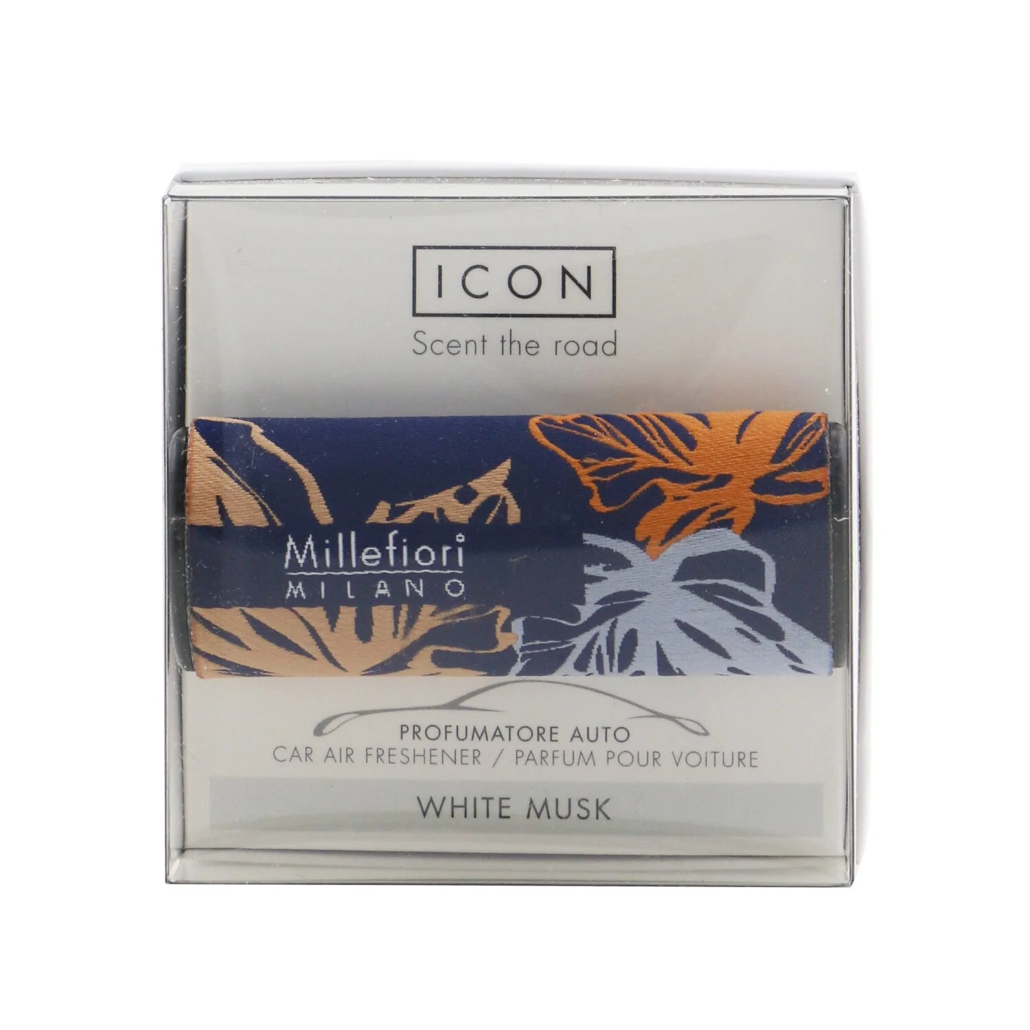 Millefiori Icon Textile Floral Car Air Freshener - White Musk  1pc - Olabens