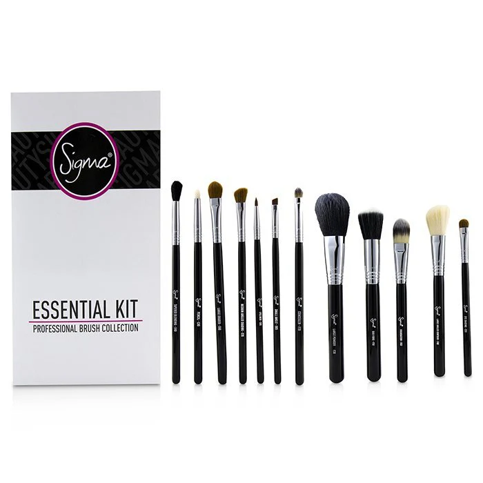Sigma Beauty Essential Kit Professional Brush Collection - # Black 12pcs - Olabens