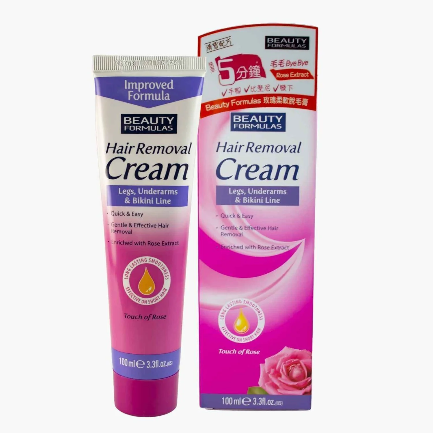 Beauty Formulas Hair Removal Cream Touch Of Rose (100ml)  100ml - Olabens