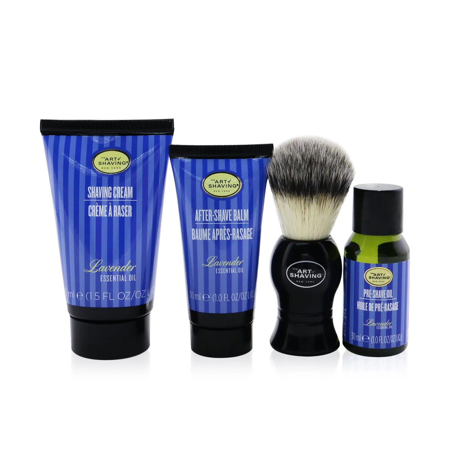 The Art Of Shaving The 4 Elements Of The Perfect Shave 4-Pieces Kit - Lavender: Pre-Shave Oil 30ml + Shaving Cream 45ml + After-Shave Balm 30ml + Shaving Brush  4pcs - Olabens