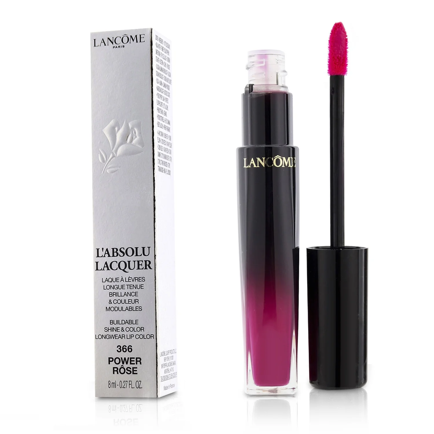 Lancome L'Absolu Lacquer Buildable Shine & Color Longwear Lip Color - # 366 Power Rose  8ml/0.27oz - Olabens