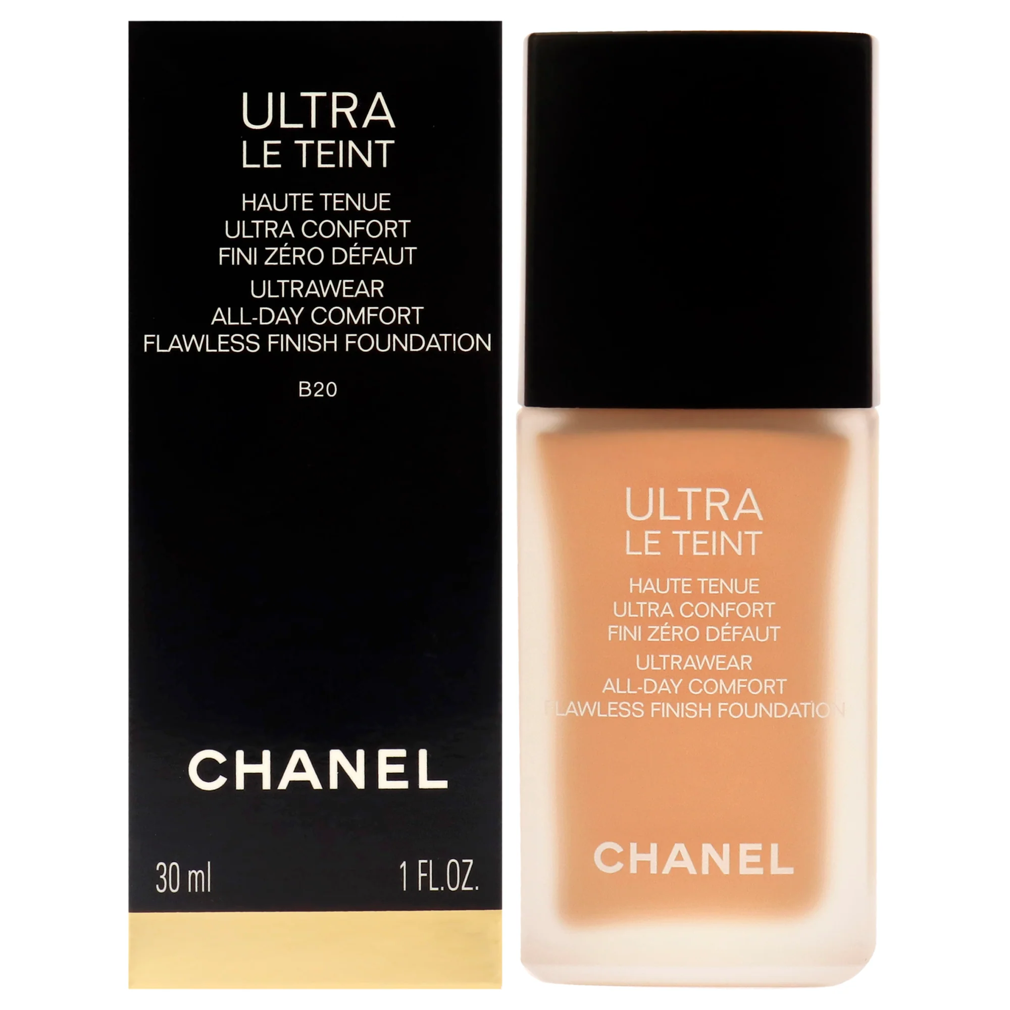 Chanel Ultra Le Teint Ultrawear Flawless Foundation - B20 Light Medium Neutral by Chanel for Women - 1 oz Foundation - Olabens