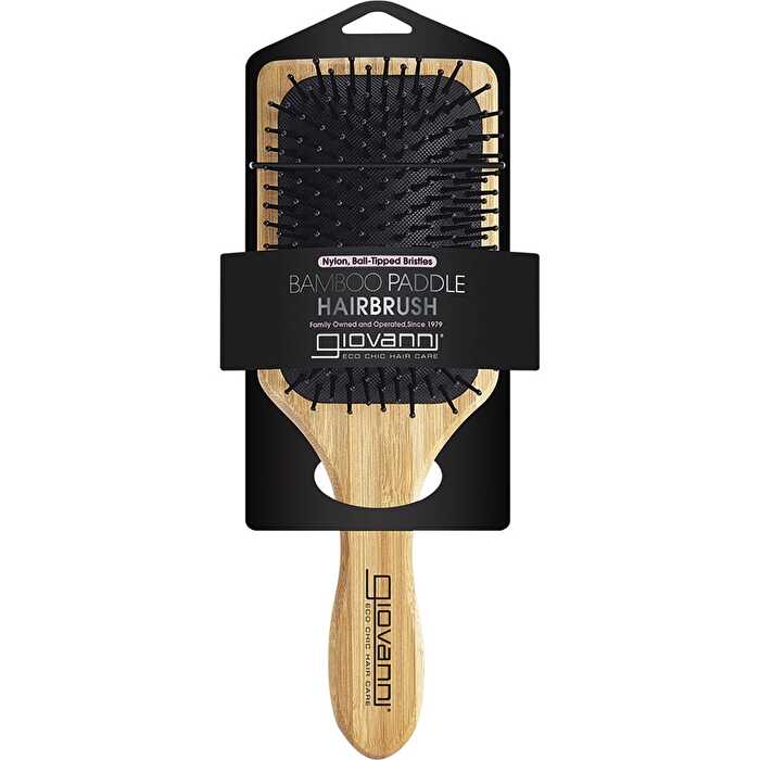 Giovanni Bamboo Hair Brush Paddle Nylon Ball Tipped Bristles - Olabens