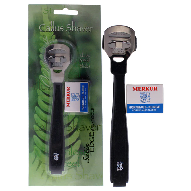 Satin Edge Callus Shaver by Satin Edge for Unisex - 1 Pc Shaver with 10 Refill Blades - Olabens
