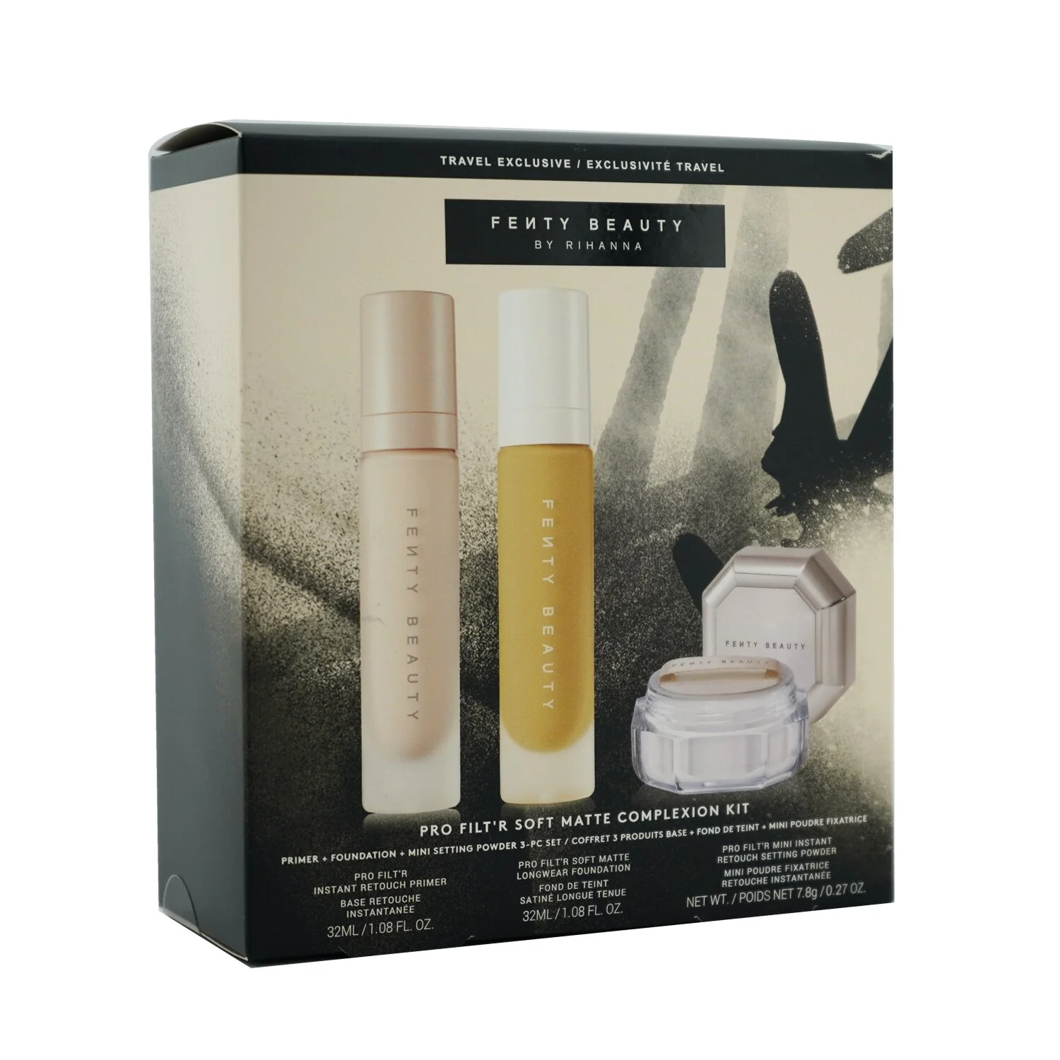 Fenty Beauty by Rihanna Pro Filt'R Soft Matte Complexion Kit: Foundation 32ml + Primer 32ml + Instant Retouch Setting Powder 7.8g - #120  3pcs - Olabens