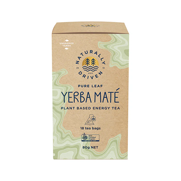 Naturally Driven Organic Yerba Mate Tea Pure Leaf x 18 Tea Bags - Olabens
