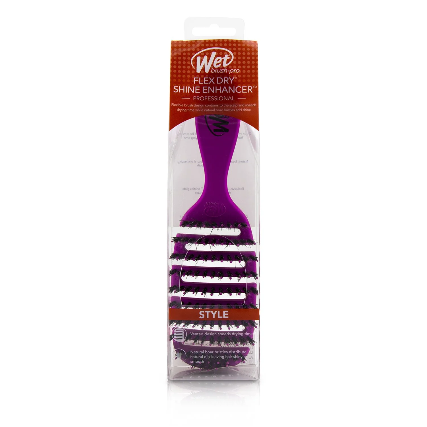 Wet Brush Pro Flex Dry Shine Enhancer Boar Bristle - # Pink  1pc - Olabens