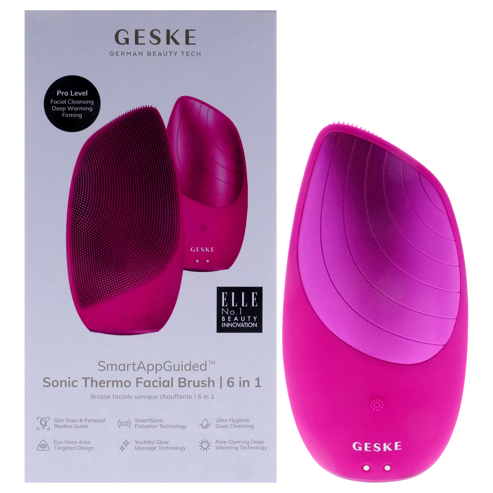 Sonic Thermo Facial Brush 6 in 1 - Magenta by Geske for Women - 1 Pc Brush - Olabens