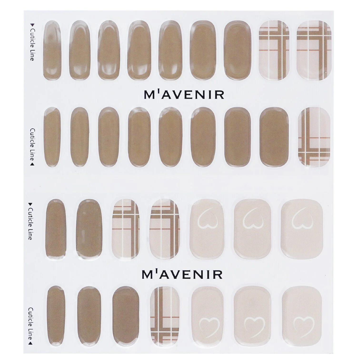 Mavenir Nail Sticker (Brown) - # Brown Milk Tea Nail  32pcs - Olabens