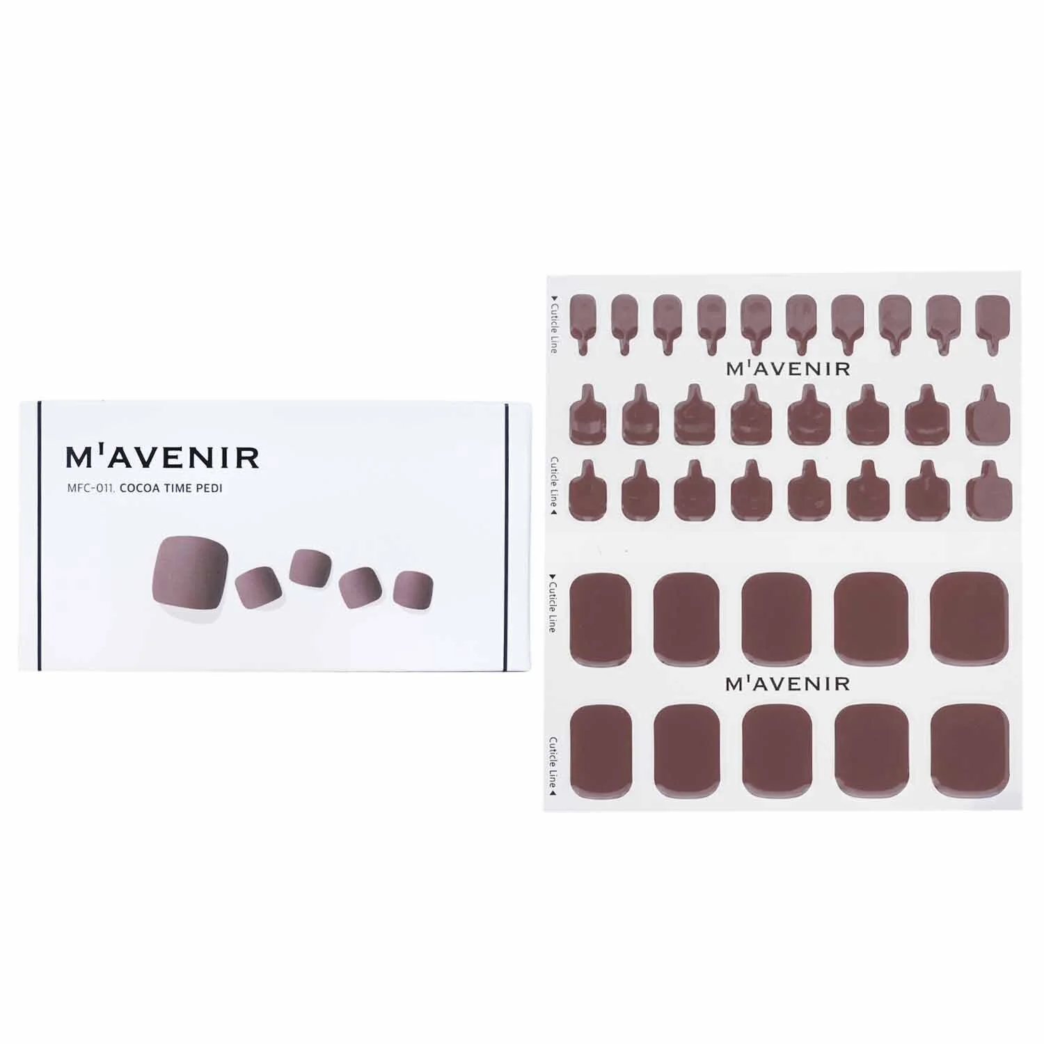 Mavenir Nail Sticker (Brown) - # Cocoa Time Pedi  36pcs - Olabens
