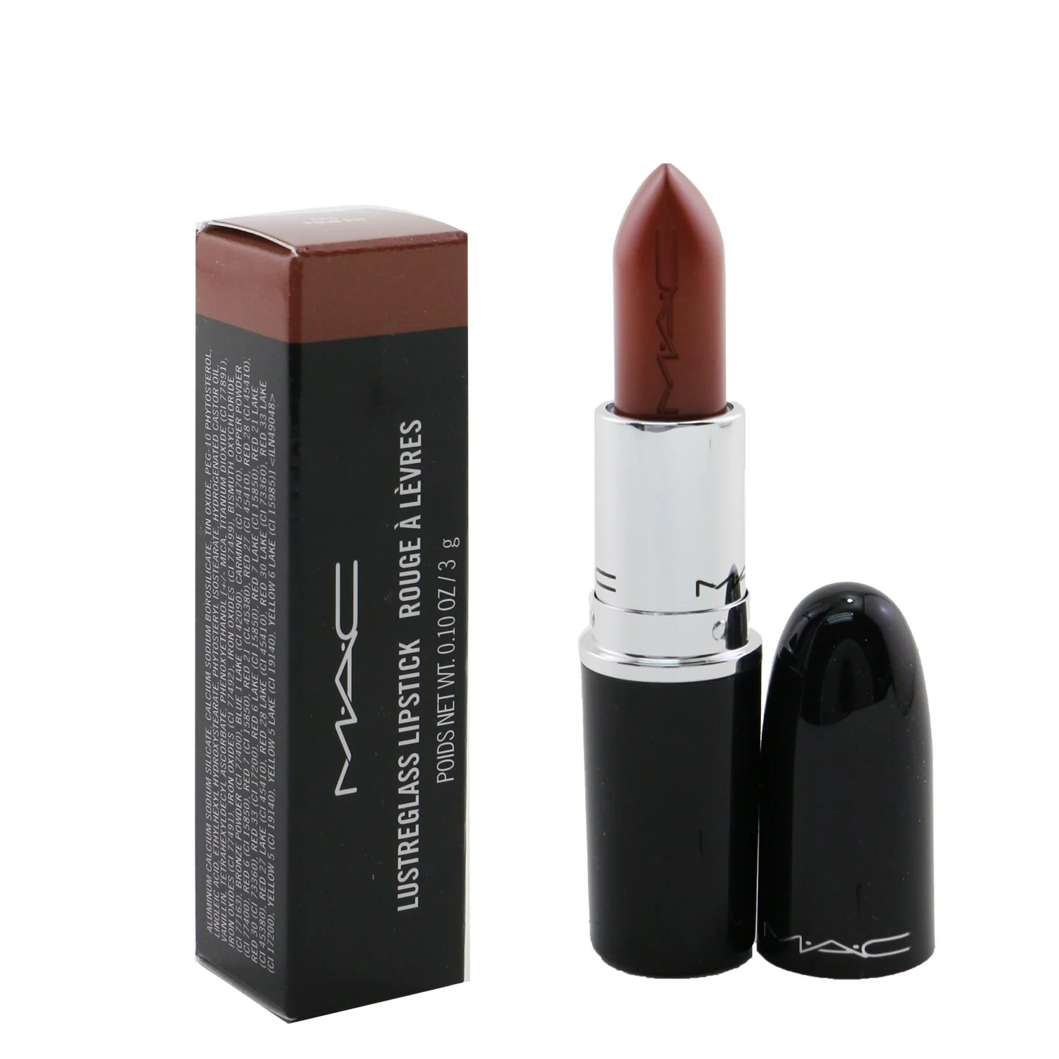 MAC Lustreglass Lipstick - # 543 Posh Pit (Warm Rose Brown Nude)  3g/0.1oz - Olabens