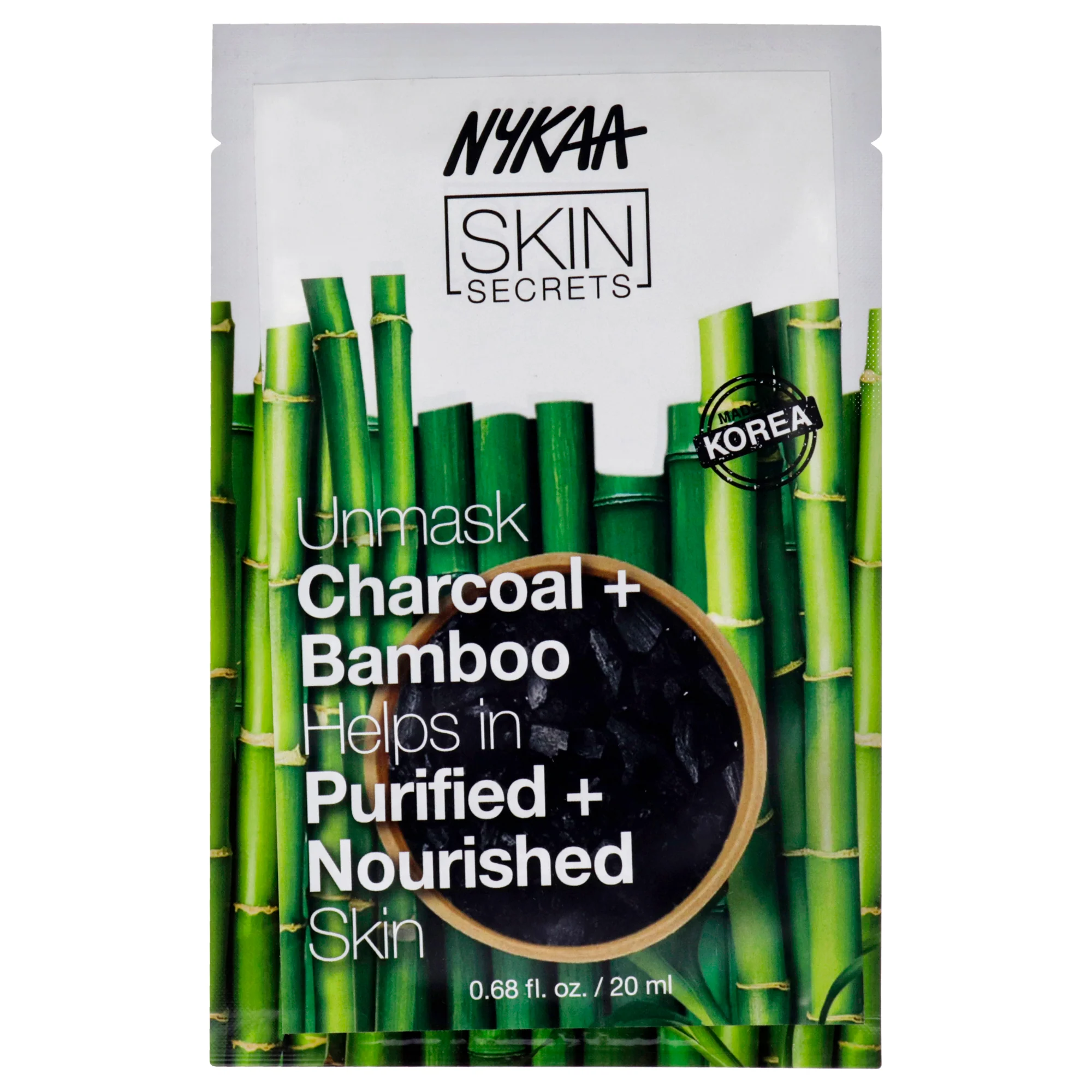 Skin Secrets Sheet Mask - Charcoal and Bamboo by Nykaa Naturals for Women - 1 Pc Mask - Olabens