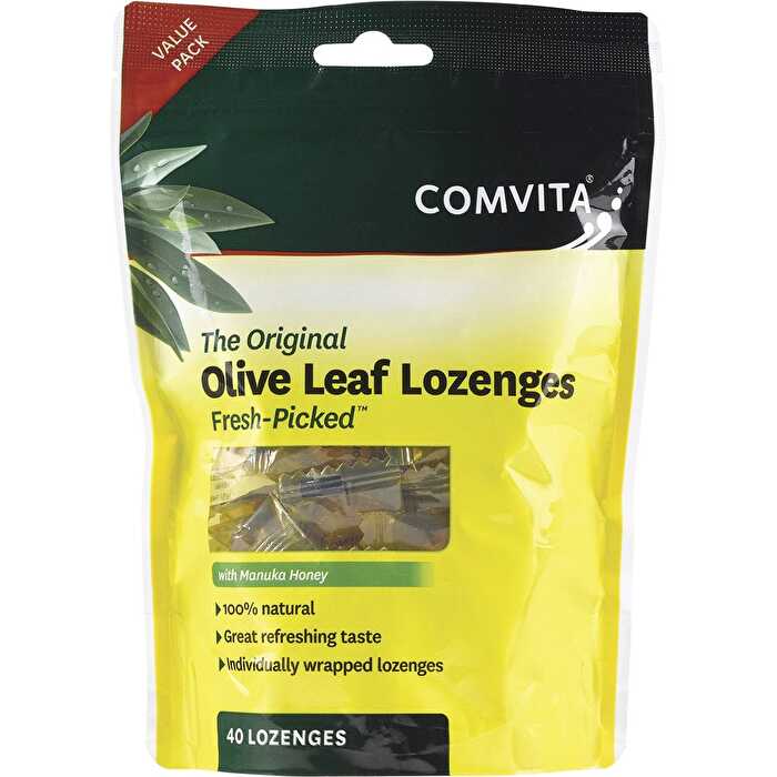 Comvita Olive Leaf Extract Lozenges with Manuka Honey 40pk - Olabens