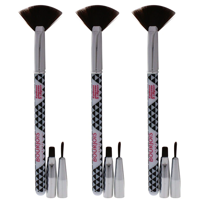 Multi-Brush Nail Art Set by Bourjois for Women - 3 Pc Set Fan Brush, Shader Brush, Liner Brush - Pack of 3 - Olabens