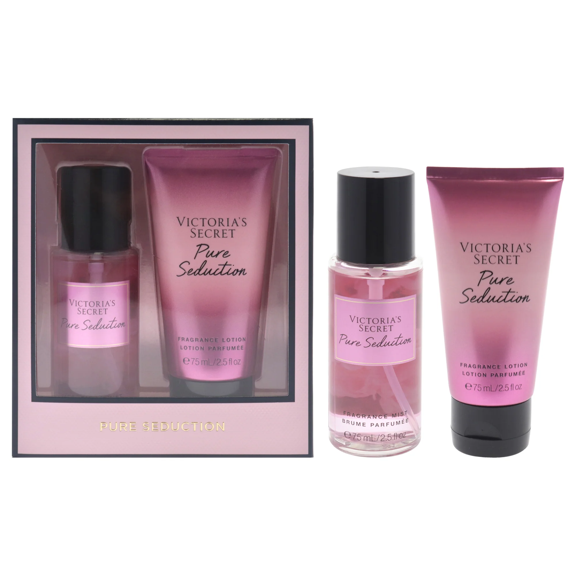 Victoria's Secret Pure Seduction Set by Victorias Secret for Women - 2 Pc Gif Set 2.5oz Fragance Mist, 2.5oz Fragance Lotion - Olabens