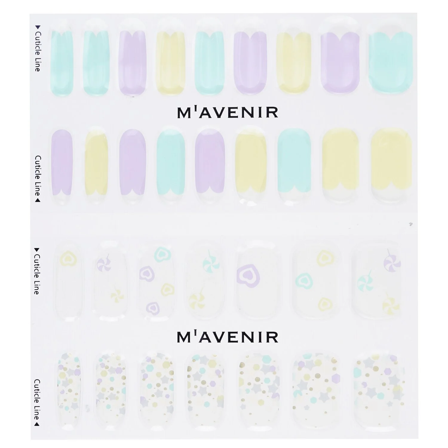 Mavenir Nail Sticker (Assorted Colour) - # Candy Pop Nail  32pcs - Olabens