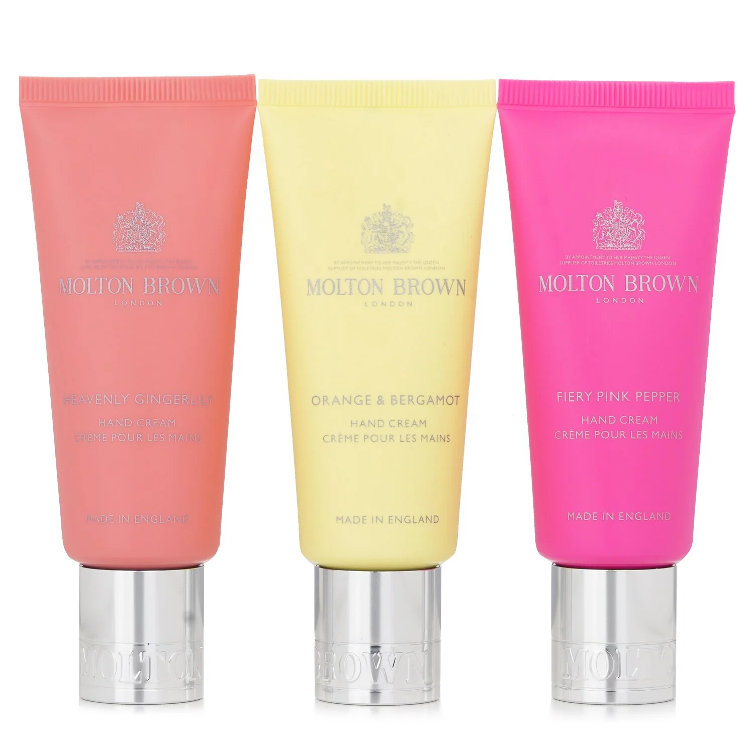 Molton Brown Hand Care Gift Set: Heavenly Gingerlily 40ml + Orange & Bergamot 40ml + Fiery Pink Pepper 40ml  3x40ml/1.4oz - Olabens
