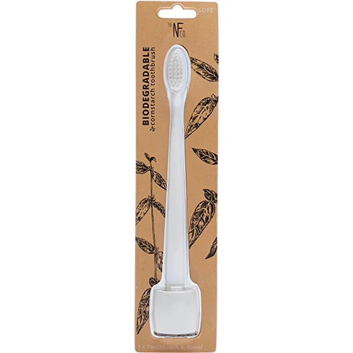 The Natural Family Co . Bio Toothbrush Ivory Desert with Stand - Olabens