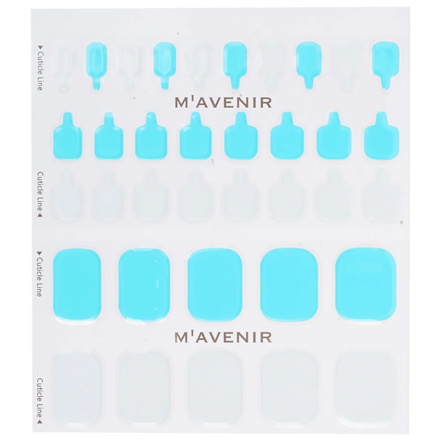 Mavenir Nail Sticker (Assorted Colour) - # White Pearl Summer Pedi  36pcs - Olabens